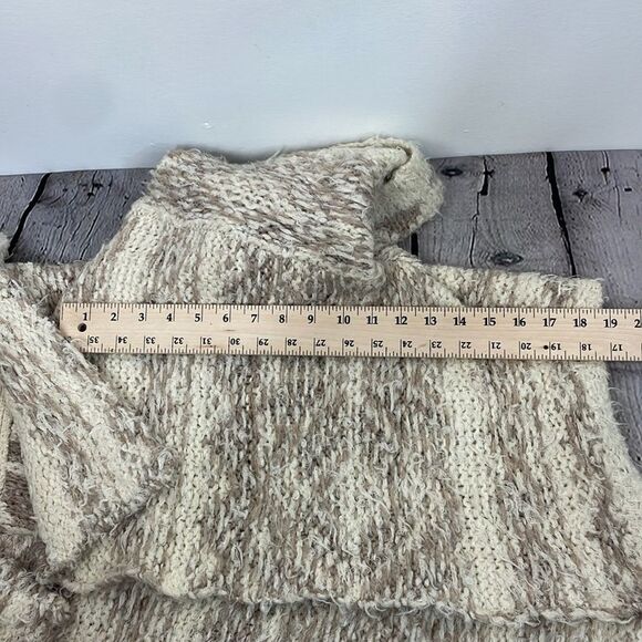 Sleeping On Snow Sweater Womens Beige Cardigan Open Asymmetrical Flowy XS - Picture 14 of 14